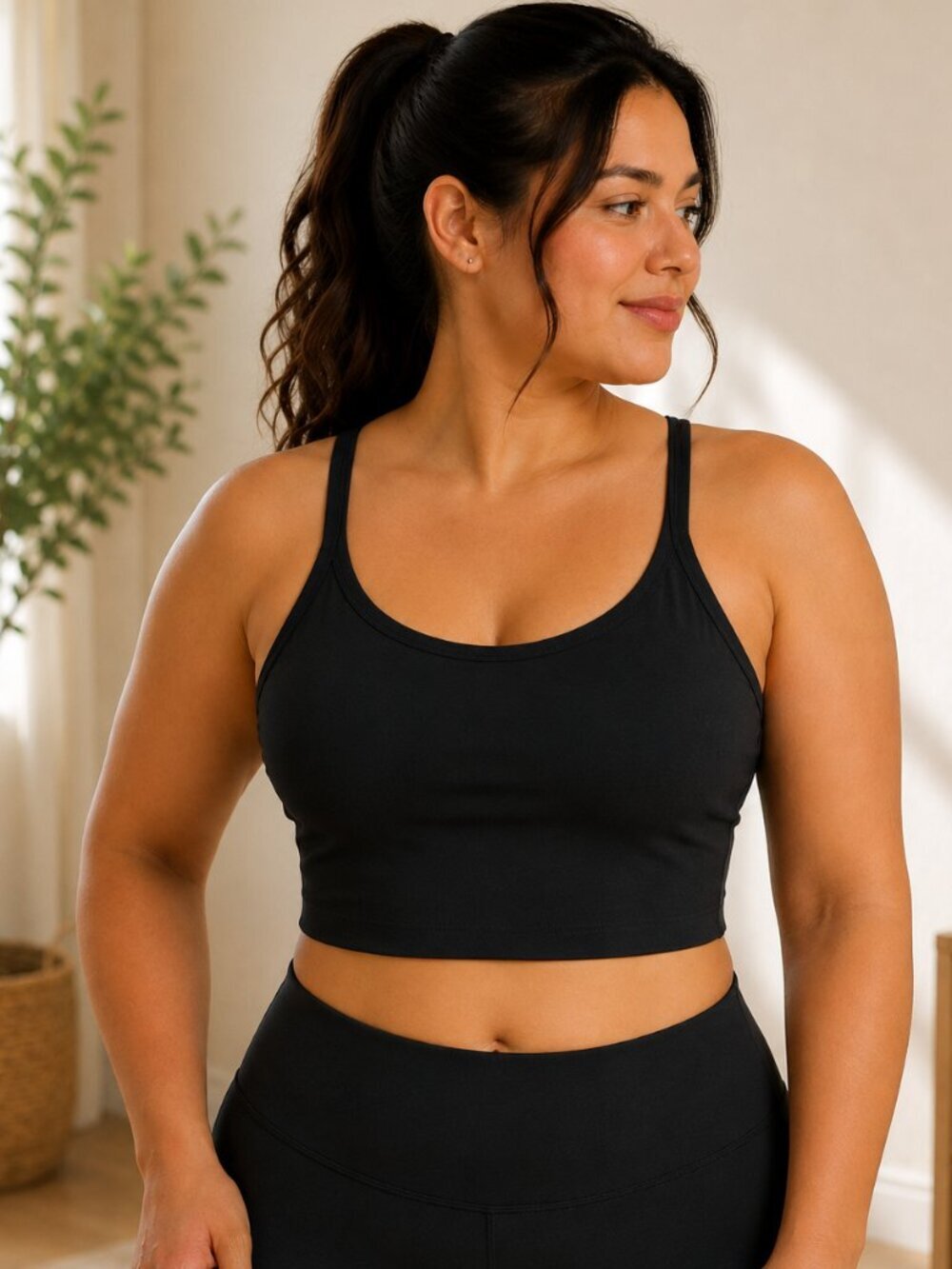 Phoenix Malibu Multi Strap Bra Black 2X DDD-H Wireless Strappy Back NWT